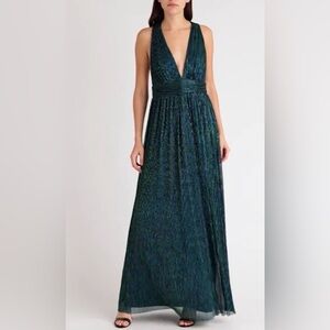 Lulus Blue & Green Metallic Evening Gown/ special - prom - wedding guest